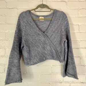 Maeve Heathered Blue V-Neck Sweater
